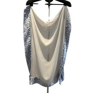 Italca Blue and White Wrap 100% Silk